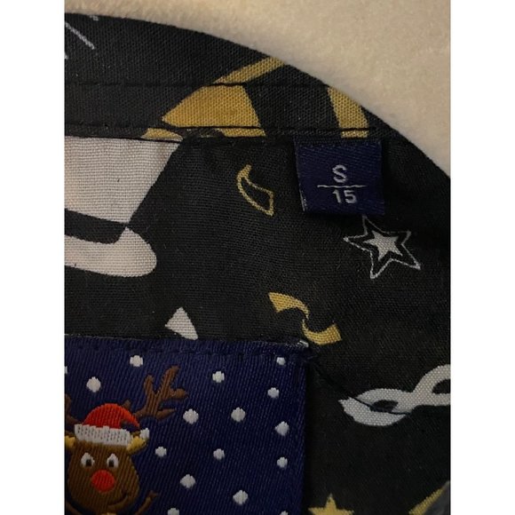 New Simon Banks Men's Black Champaign Party New Year Dress Shirt Size‎ Small 15 - Picture 3 of 8